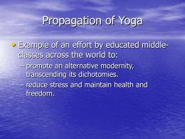 Propagation of Yoga