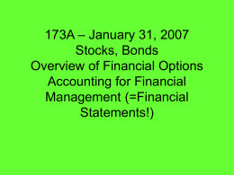 173A – January 31, 2007 Stocks, Bonds etc