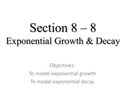 Section 8 – 8 Exponential Growth & Decay