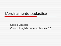 L&rsquo;ordinamento scolastico