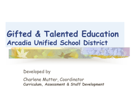 Gifted & Talented Education Arcadia Unified School District