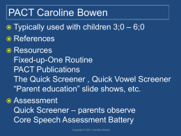 Spoiled for Choice 4 - Speech