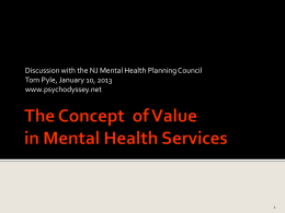 Value in Mental Health Services