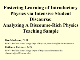 Analyzing A Discourse-Rich Physics Teaching Sample Video
