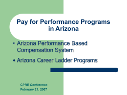 Pay for Performance Programs in Arizona