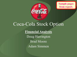 Coca-Cola Stock Option - University of Arizona