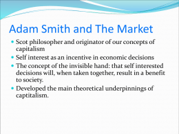 Adam Smith and The Market
