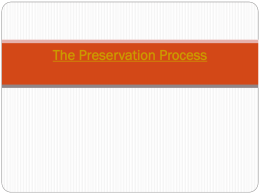 The Preservation Process