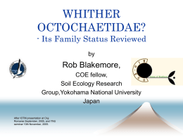 WHITHER OCTOCHAETIDAE? – A REVIEW OF ITS FAMILY …