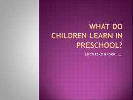What do children learn in preschool