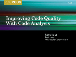 TL60 – Improving Code Quality with Code Analysis