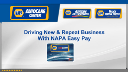 Driving New & Repeat BusinessWith NAPA Easy Pay