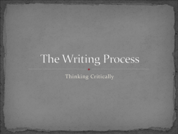 The Writing Process - Skagit Valley College