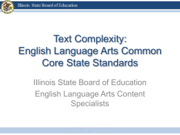 Text Complexity:English Language Arts Common Core State