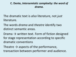 C. Dente, Intersemiotic complexity: the word of drama.