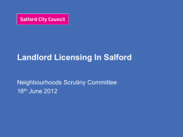 Landlord Licensing – In Salford