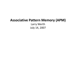 Associative Pattern Memory (APM)