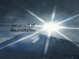 Sacrament of Reconciliation - St. Mary's RCIA Palmdale
