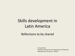 Skills development in Mexico and Latin America