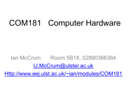 COM181 Computer Hardware