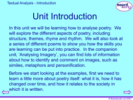 Poetry - Textual Analysis
