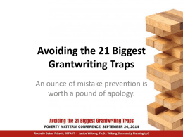 21 Grantwriting Traps
