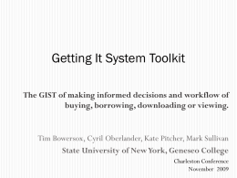 Getting It System Toolkit