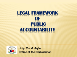 LEGAL FRAMEWORK of PUBLIC ACCOUNTABILITY