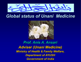 UNANI SYSTEM OF MEDICINE AND ITS APPROACH IN …
