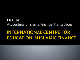 INTERNATIONAL CENTRE FOR EDUCATION IN ISLAMIC …