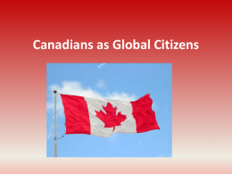 Canadians as Global Citizens