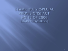 Stamp Duty (Special Provisions) Act No.12 of 2006 [Main