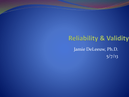 Reliability & Validity - Monroe County Community College