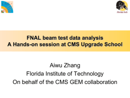 FNAL beam test data analysis A Hands