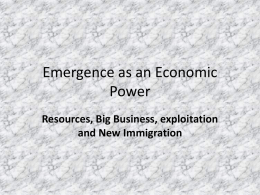 Emergence as an Economic Power