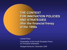 Innovation policies and strategies after the financial