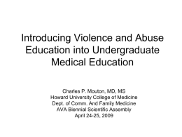 Introducing Violence and Abuse Education into
