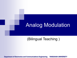 Analog Modulation - Yanshan University