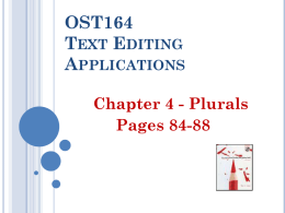 OST164 Text Editing Applications