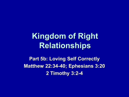 Kingdom of Right Relationships