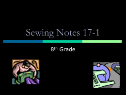 Sewing Notes - Family and Consumer Sciences