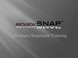 Manager/Employee Training