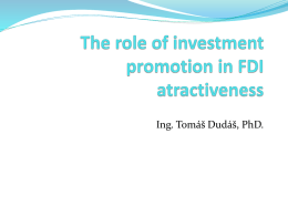 The role of investment promotion in FDI atractiveness