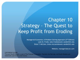 Chapter 10 Strategy – The Quest to Keep Profit from Eroding