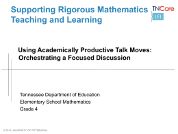 Mathematical Tasks: The Study of Equivalence November 18