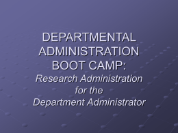 Research Administration for the Departmental Administrator