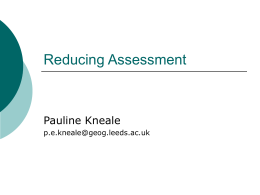Reducing Assessment - University of Leeds