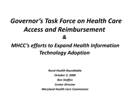Task Force on Health Care Access and Reimbursement