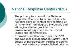 National Response Center - Indiana University of Pennsylvania