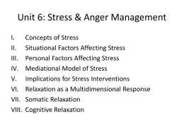 Unit 6: Stress & Anger Management